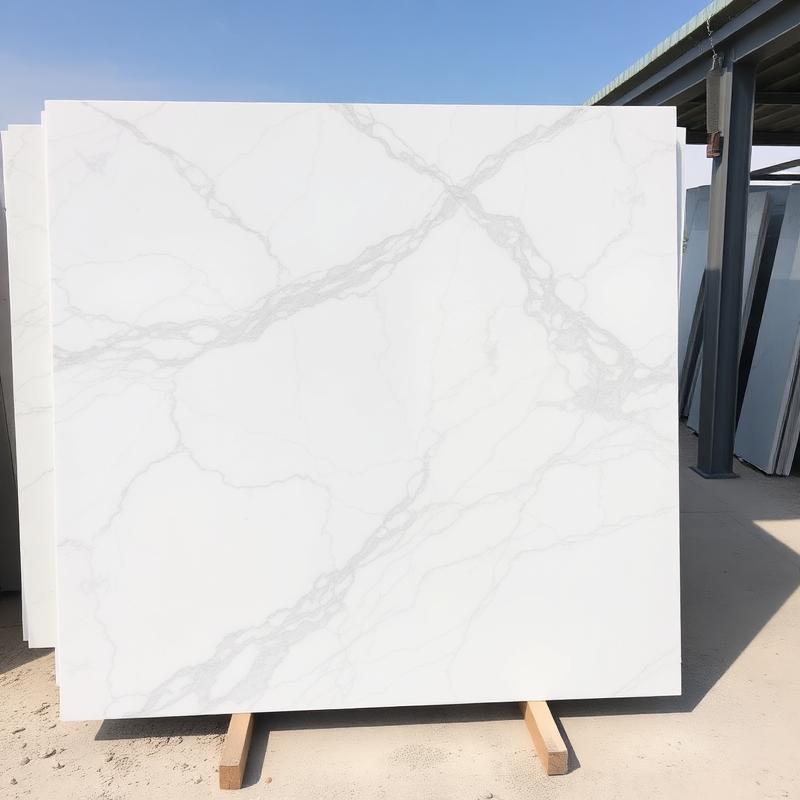 Polished white marble slab, 2 cm — bookmatched bundle