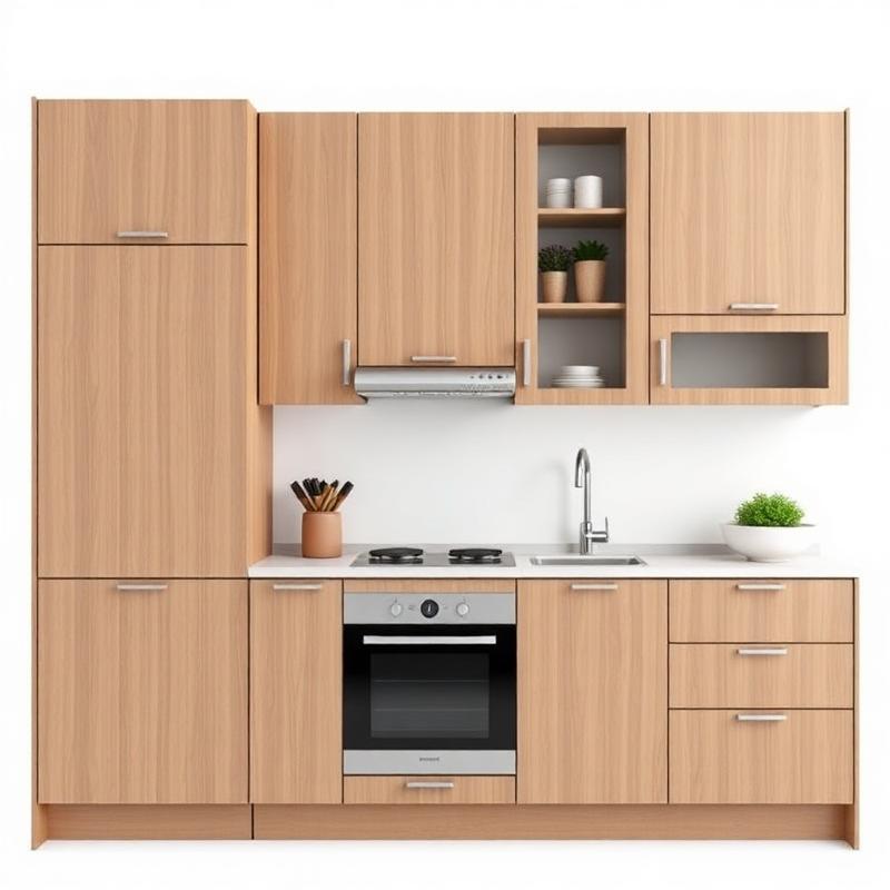 Modular kitchen cabinet sets, melamine finish