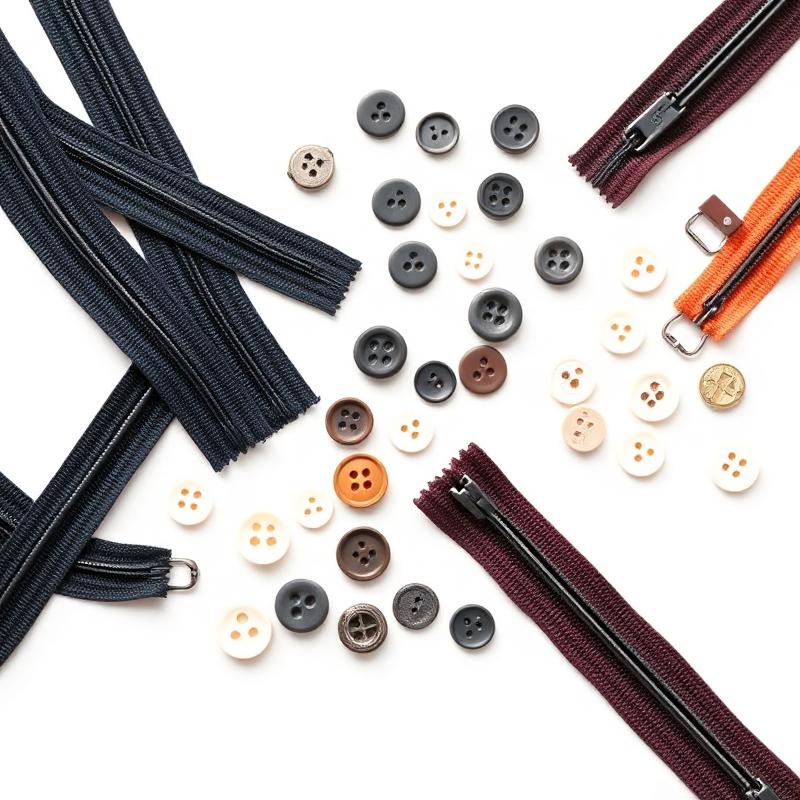 Garment trims kit — zippers, buttons & sliders