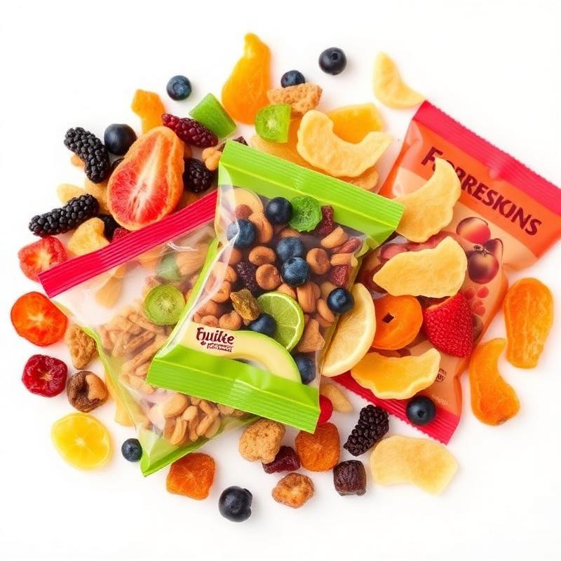 Dried fruit snack packs, mixed — retail display box