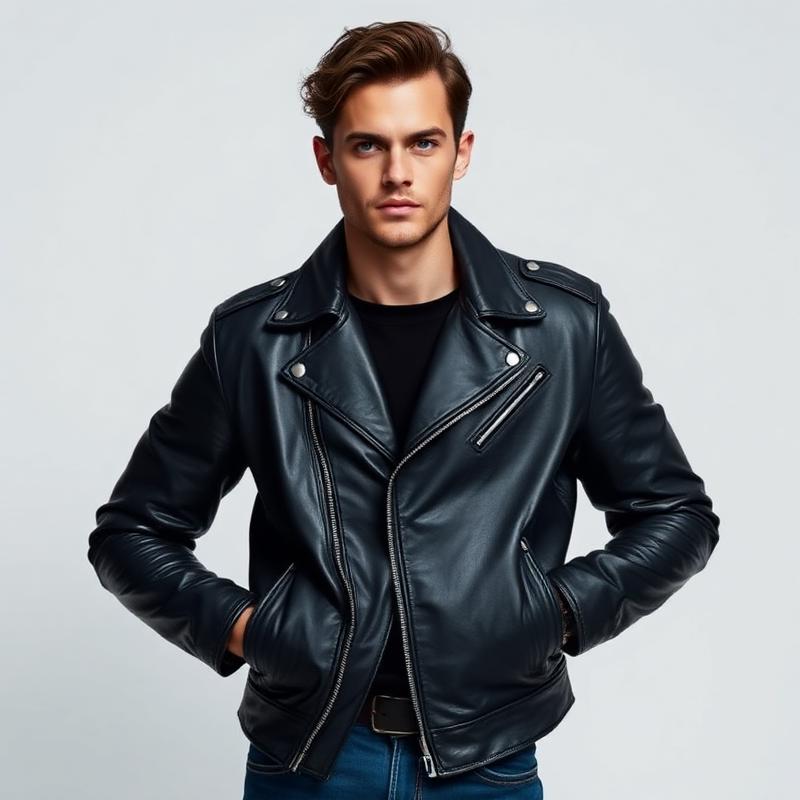 Genuine leather biker jacket — OEM / white label